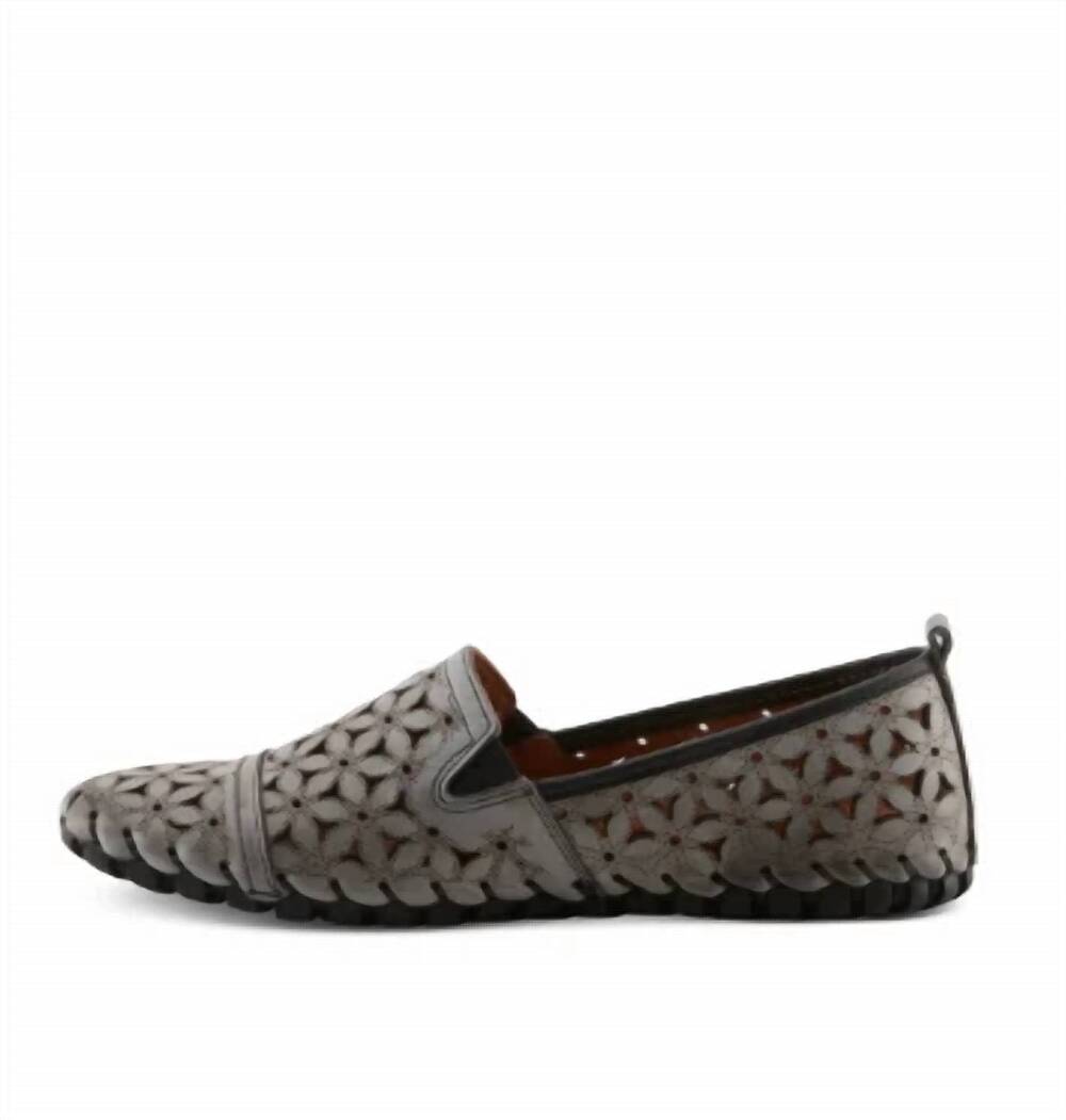 NEW SPRING STEP SHOES women's flowerflow leather loafer in grey